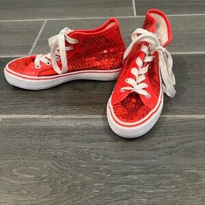 Balera red sequin high tops size 4